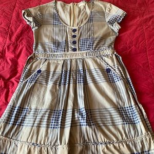 Tulle blue and gray plaid dress